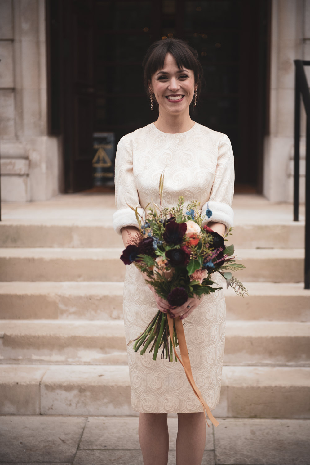 Vintage 60s Dress Short Button Back Shift Walthamstow Registry Office Wedding Cat Arwel Photography