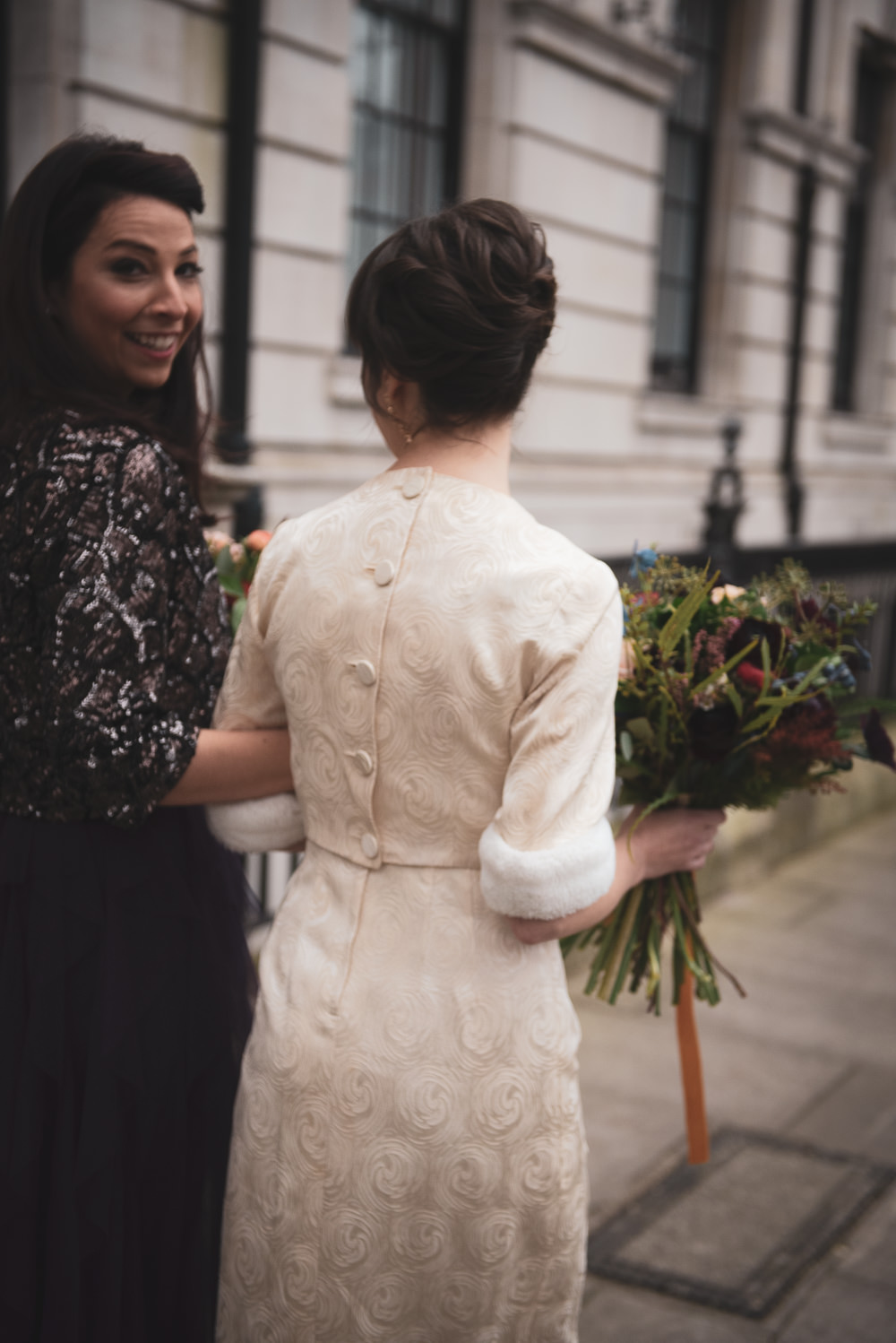 Vintage 60s Dress Short Button Back Shift Walthamstow Registry Office Wedding Cat Arwel Photography