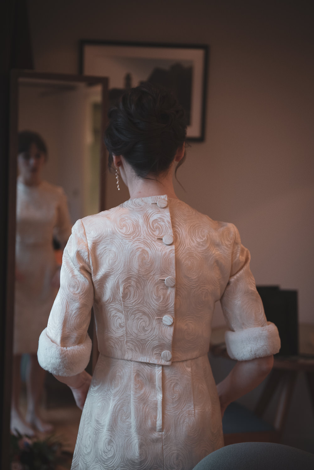 Vintage 60s Dress Short Button Back Shift Walthamstow Registry Office Wedding Cat Arwel Photography