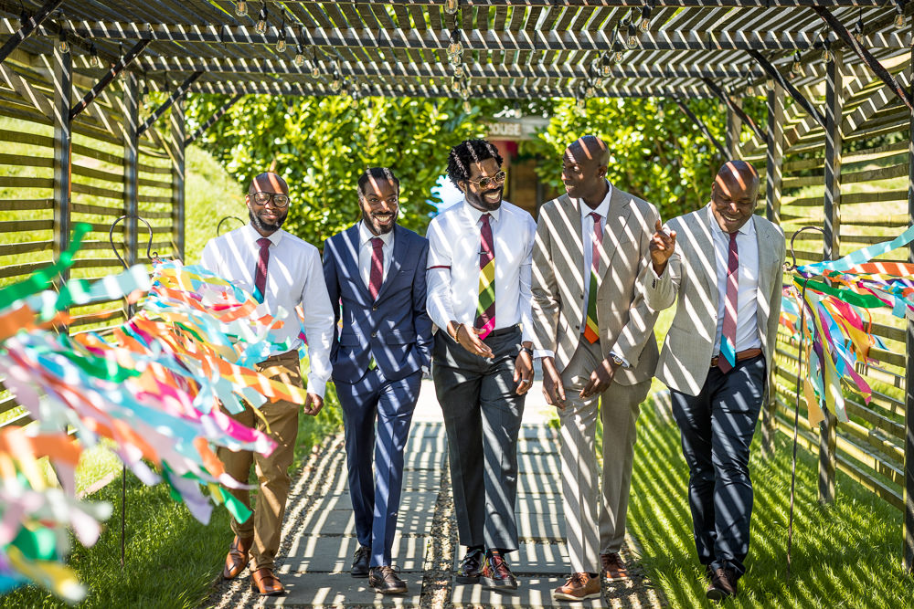Groom Groomsmen Suits Woodhouse Barn Wedding John Wellings