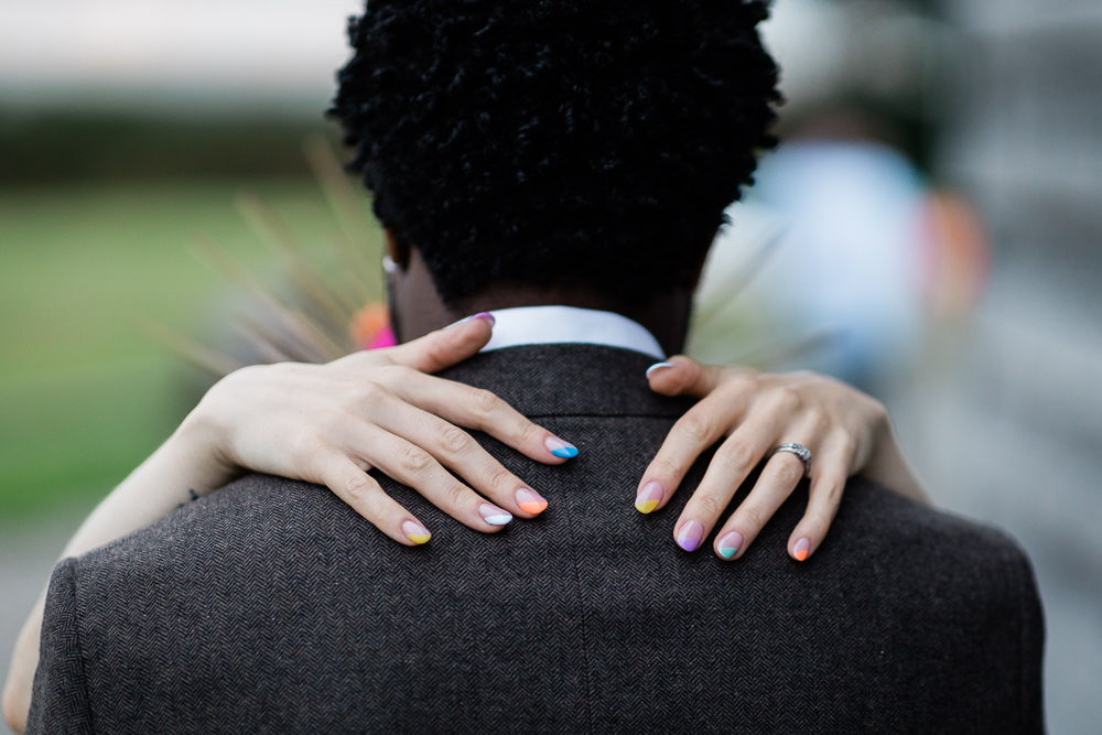 Rainbow Nails Manicure Bride Woodhouse Barn Wedding John Wellings