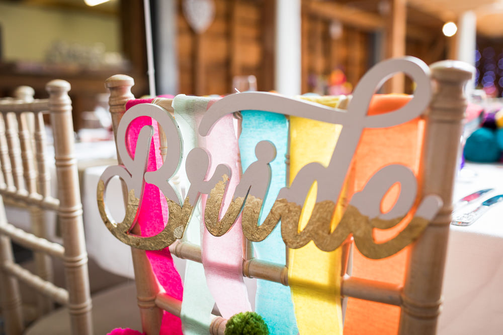 Chair Sign Rainbow Decor Woodhouse Barn Wedding John Wellings