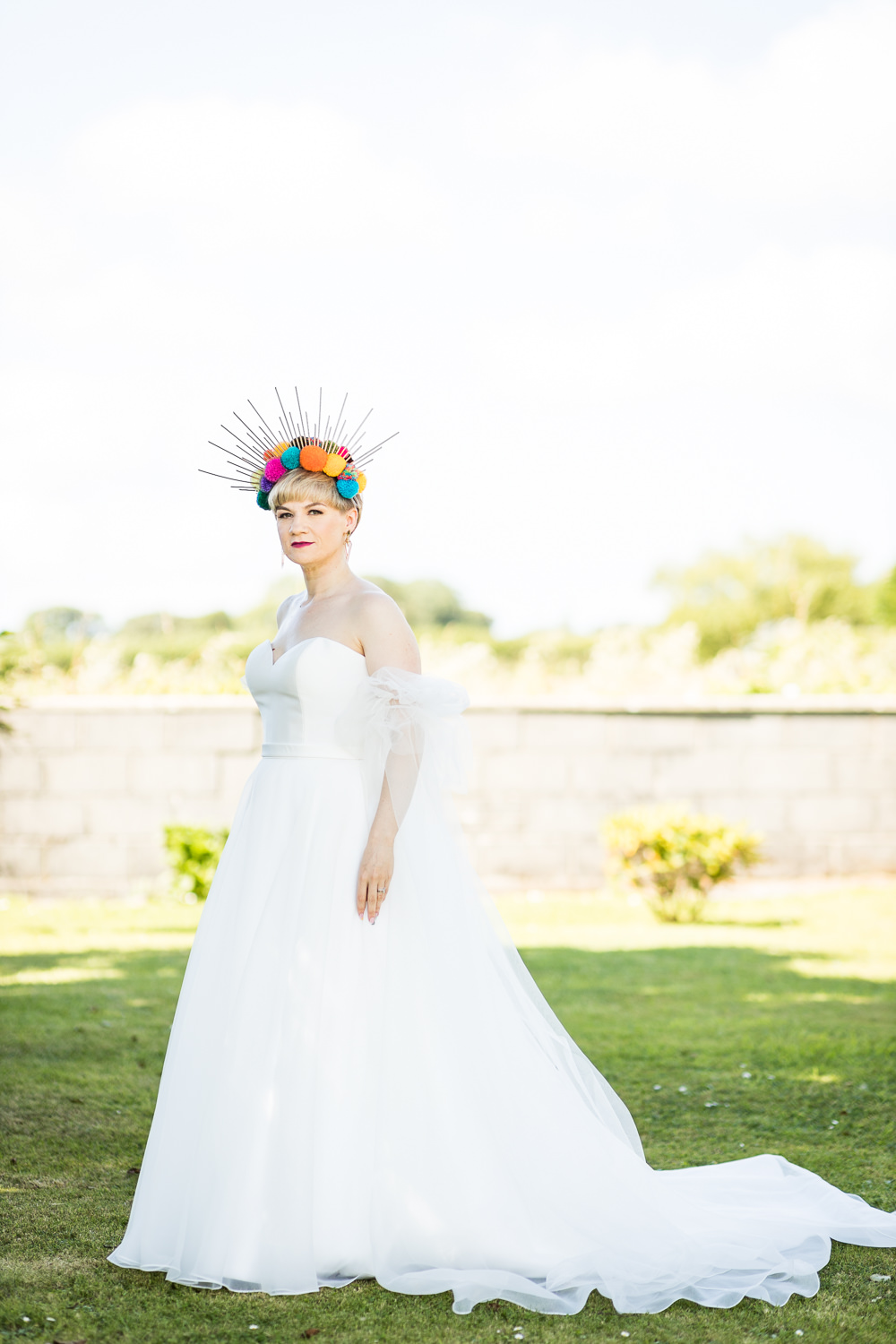 Dress Gown Bride Bridal Veil Strapless Woodhouse Barn Wedding John Wellings