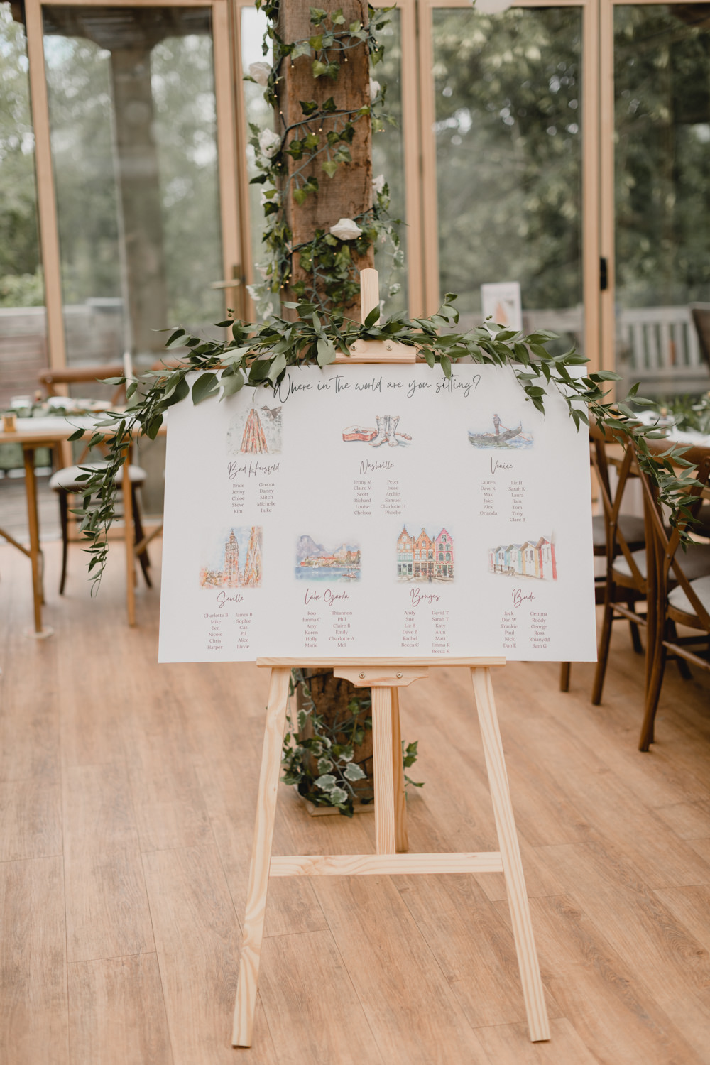 Illustrated Buildings Table Plan Seating Chart Abbey House Gardens Wedding Lyra&Moth Photography
