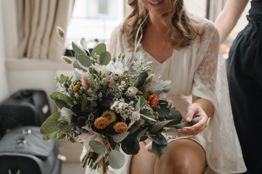 Bride Bridal Bouquet Flowers Greenery Abbey House Gardens Wedding Lyra&Moth Photography