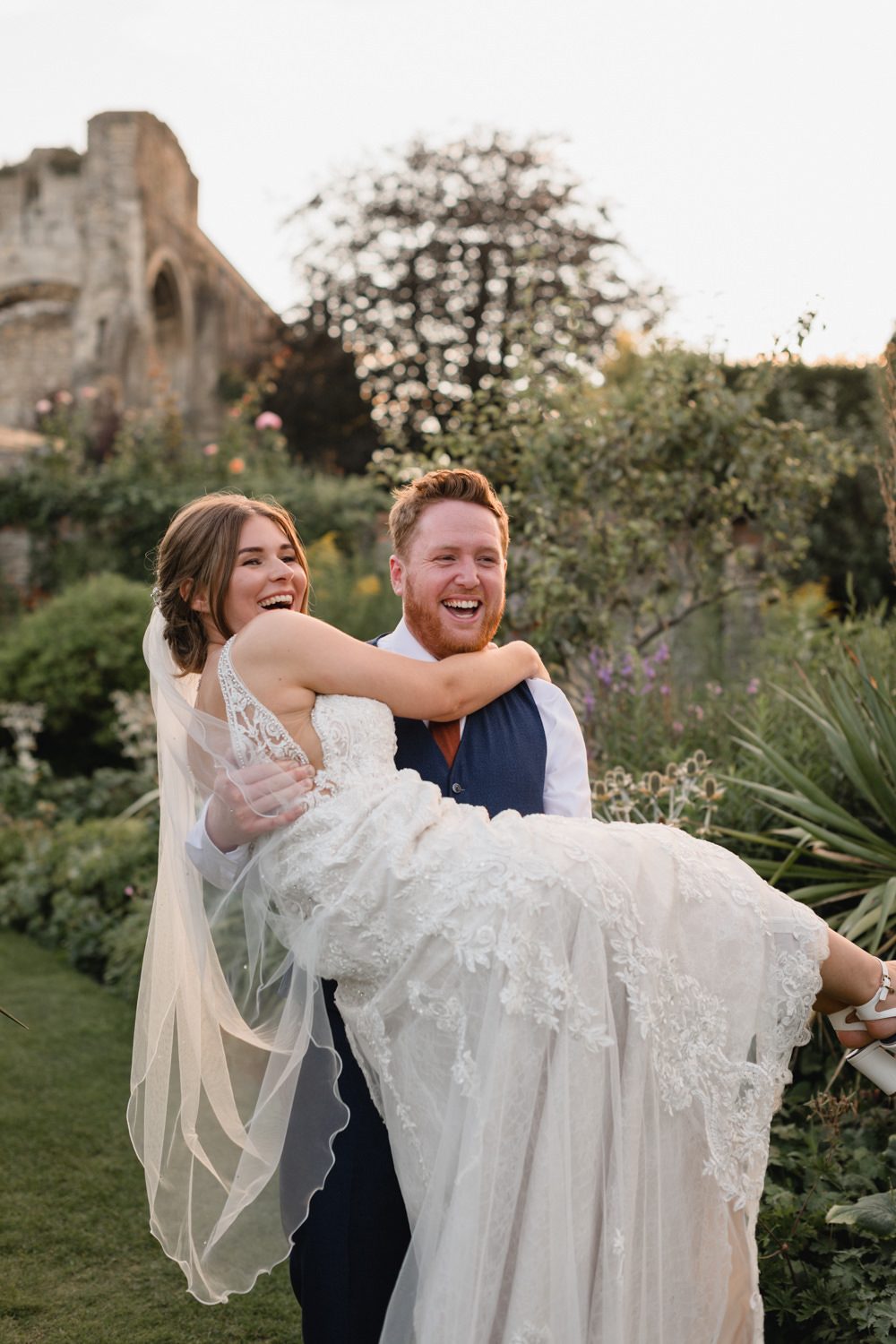 Dress Gown Bride Bridal Tulle Train Abbey House Gardens Wedding Lyra&Moth Photography