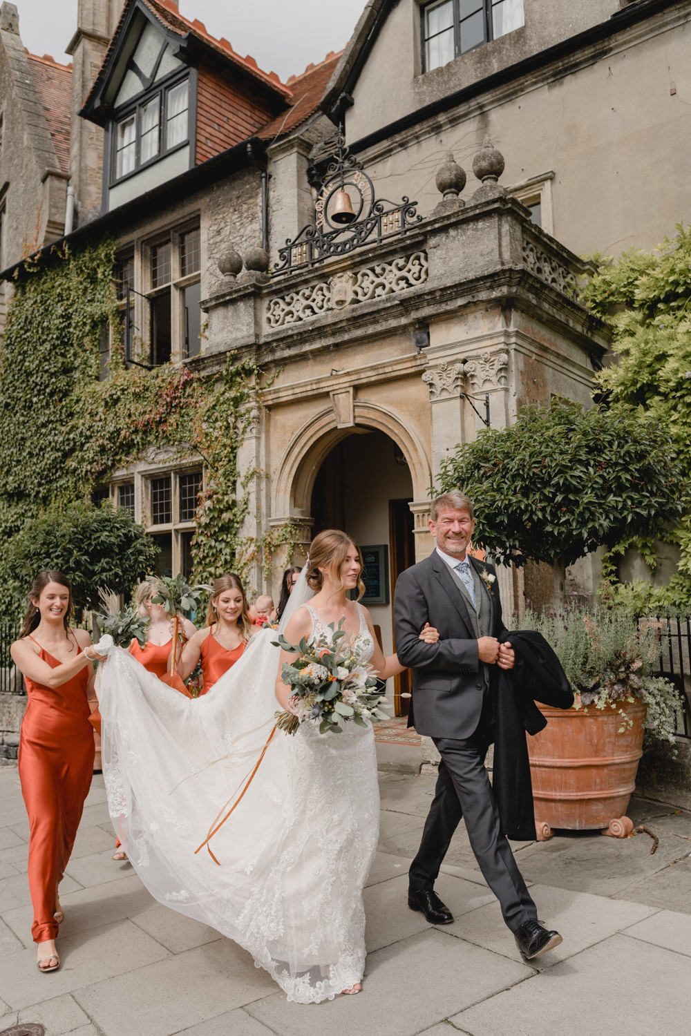 Dress Gown Bride Bridal Tulle Train Abbey House Gardens Wedding Lyra&Moth Photography