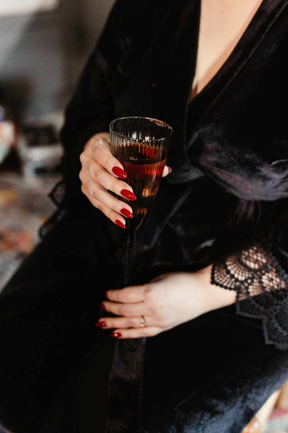 Bride Bridal Red Nails Manicure Autumn Forest Wedding Emma Lawson Photography