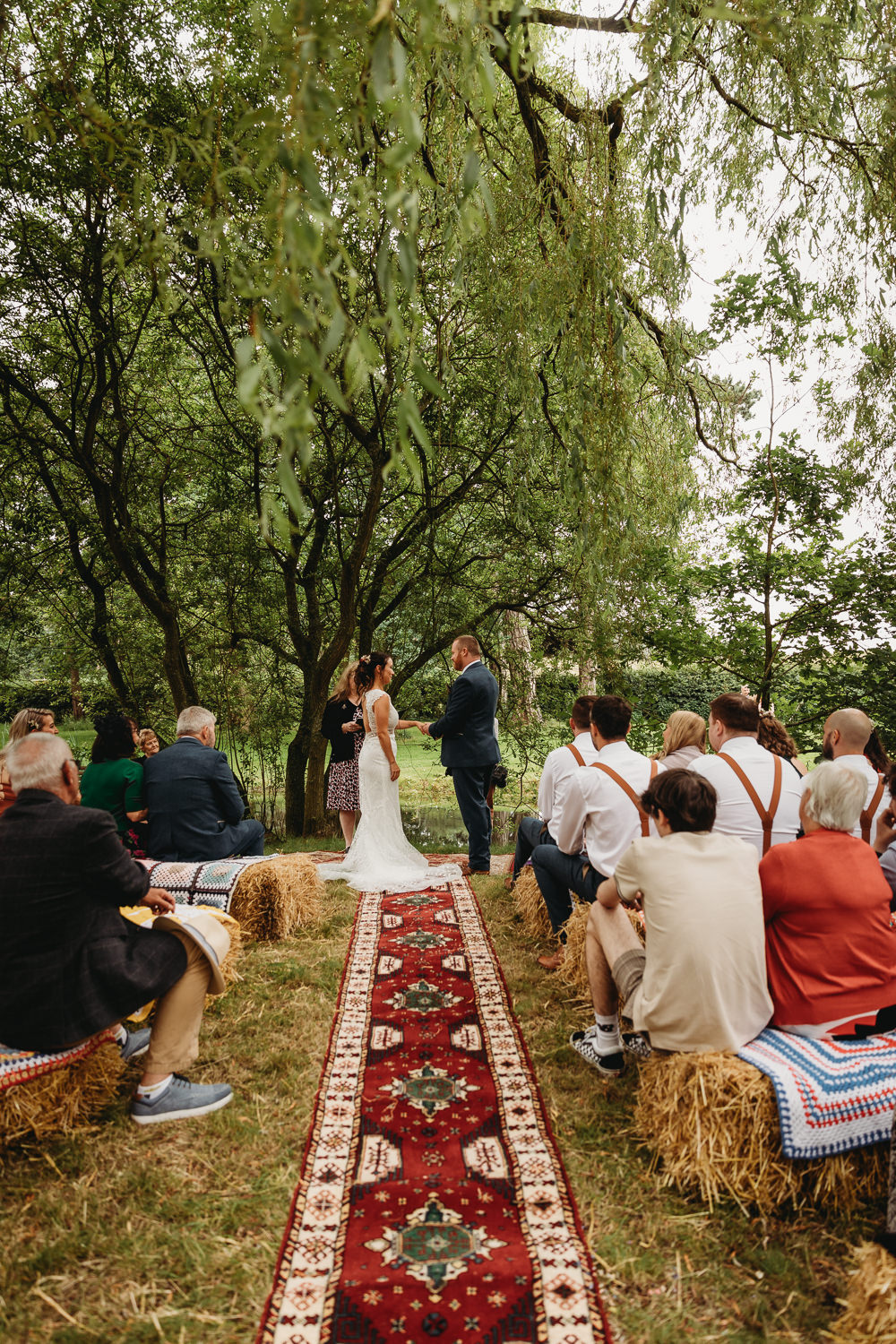 Rug Aisle Outoor Ceremony Barn Norfolk Wedding Thyme Lane Photography