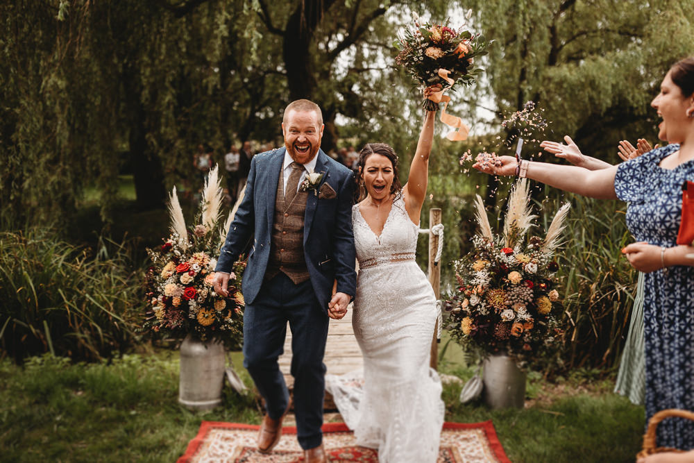 Barn Norfolk Wedding Thyme Lane Photography Aisle Flowers Milk Churn Pampas Grass