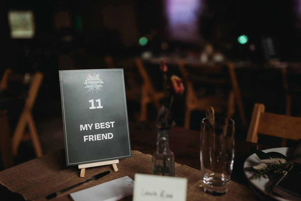 Table Name Sign Barn Norfolk Wedding Thyme Lane Photography