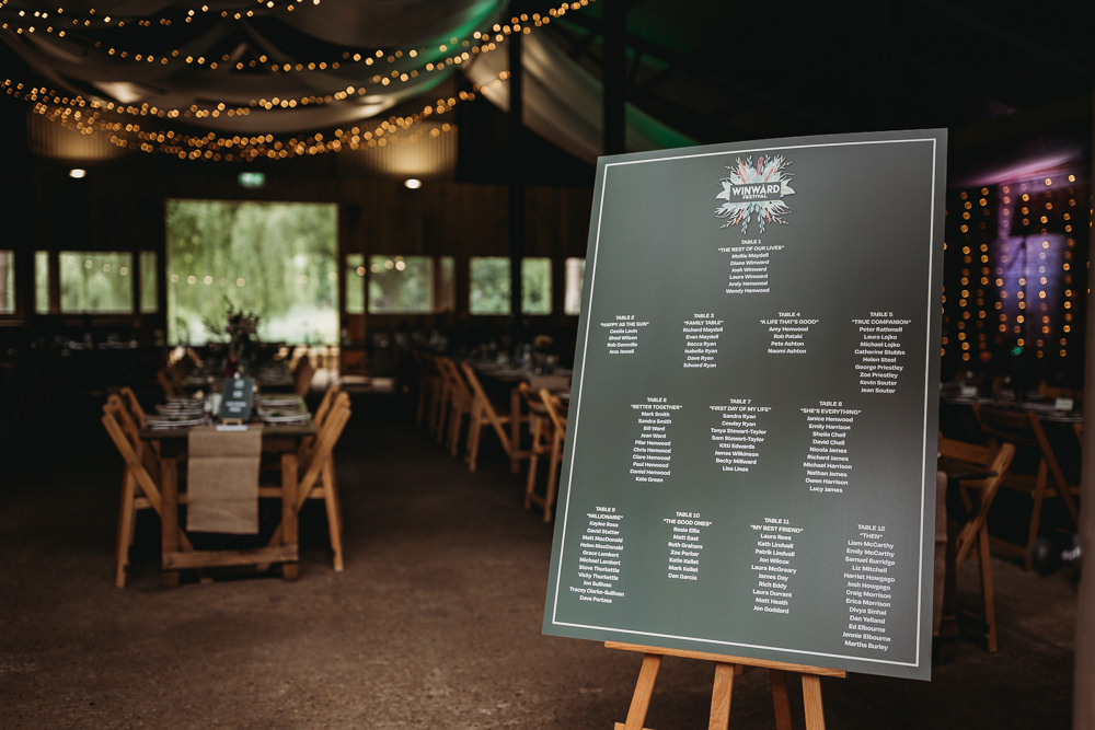 Monochrome Table Plan Seating Chart Barn Norfolk Wedding Thyme Lane Photography