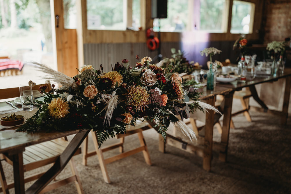 Top Table Flowers Barn Norfolk Wedding Thyme Lane Photography