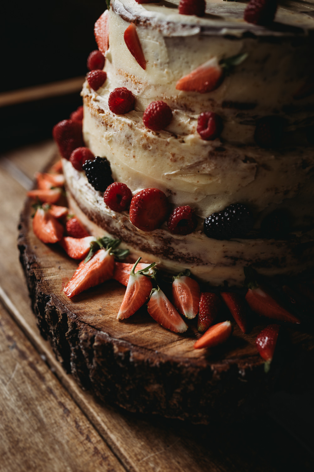 Semi Naked Cake Berries Fruit Barn Norfolk Wedding Thyme Lane Photography