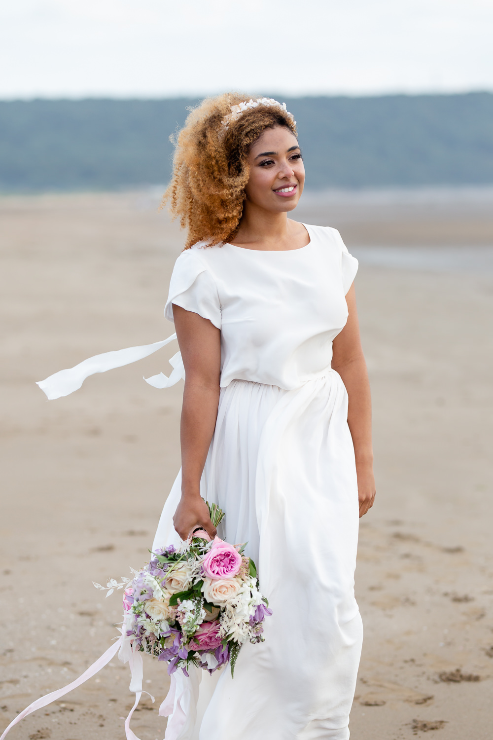 Bride Two Piece Bridal Separates Dress Top Skirt Beach Picnic Wedding Ellie Lou Photography