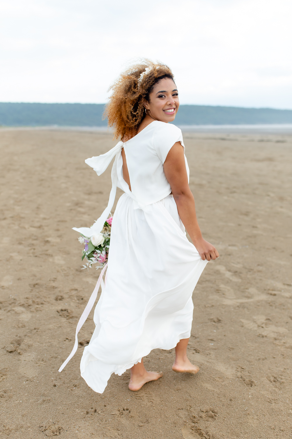 Bride Two Piece Bridal Separates Dress Top Skirt Beach Picnic Wedding Ellie Lou Photography
