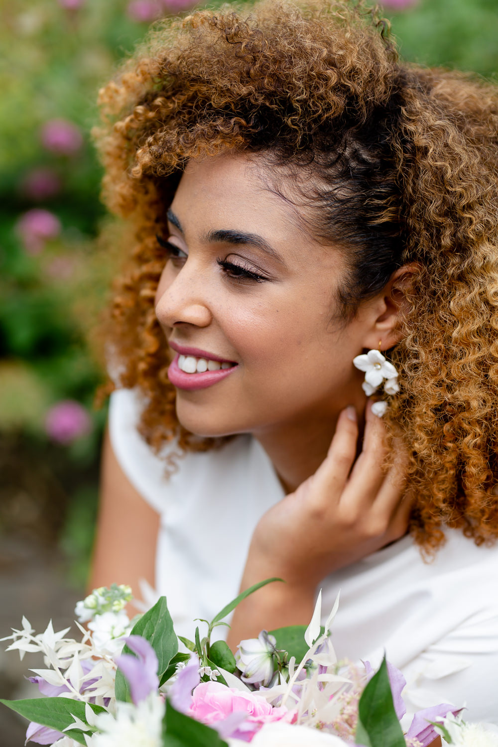 Bride Bridal Earrings Beach Picnic Wedding Ellie Lou Photography