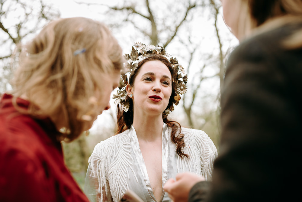 Bride Bridal Flower Crown Bluebell Woods Wedding Andrew Brannan Photography