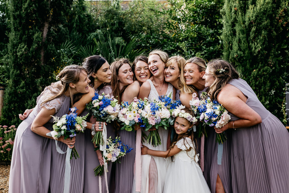 Lilac Bridesmaids Dress Buckinghamshire Barn Wedding Rebecca Walters Photography