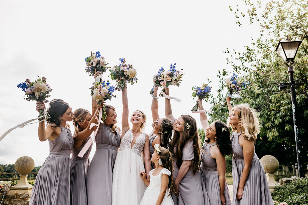 Lilac Bridesmaids Dress Buckinghamshire Barn Wedding Rebecca Walters Photography