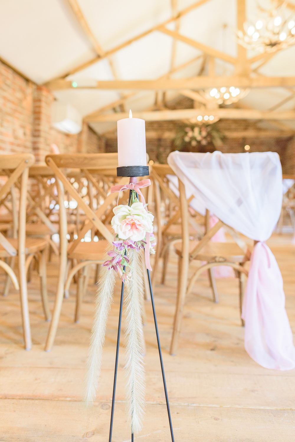 Ceremony Candle Flower Decor Burlton Manor Wedding Tanya Flannagan Photography