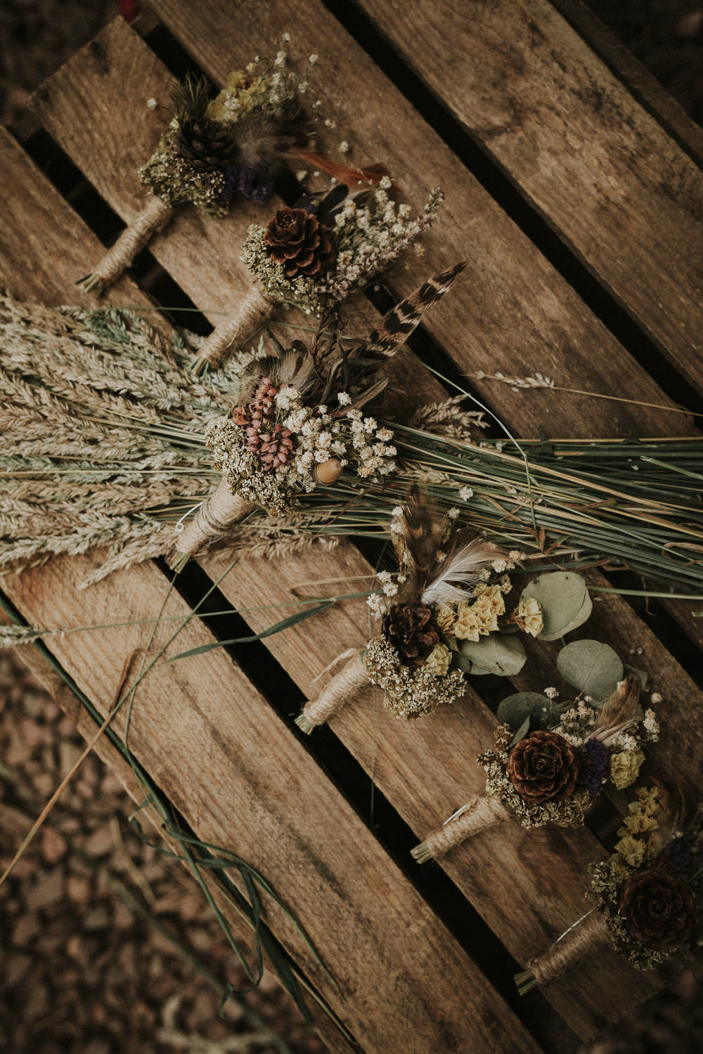 Dried Flowers Buttonholes Dunbar Wedding Bernadeta Kupiec