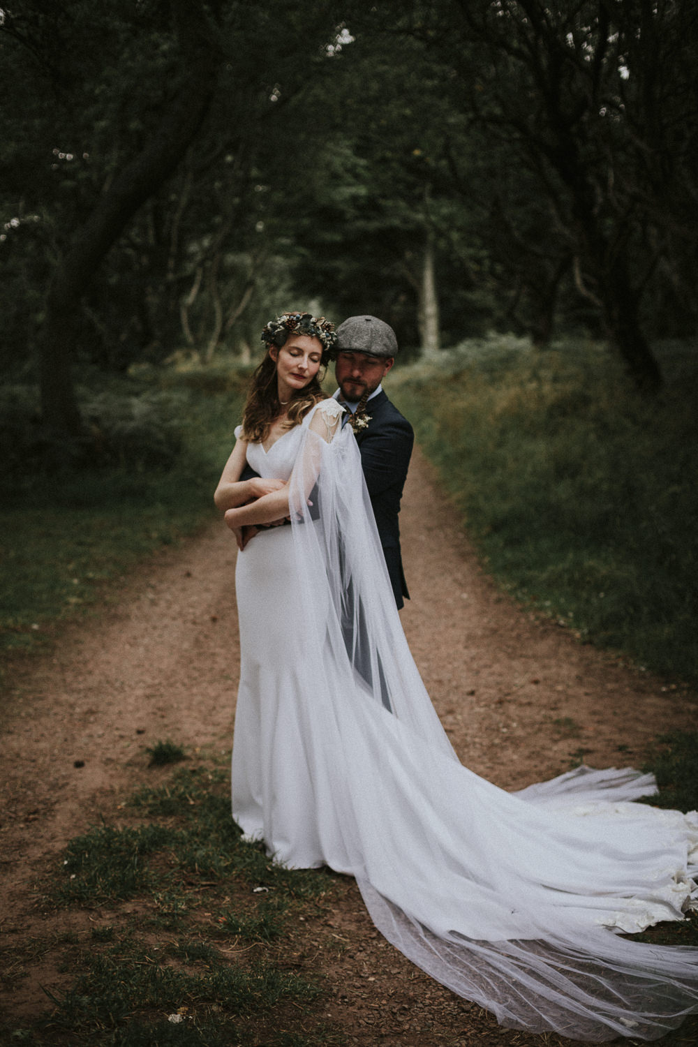 Dunbar Wedding Bernadeta Kupiec Dress Gown Bride Bridal Tulle Cape