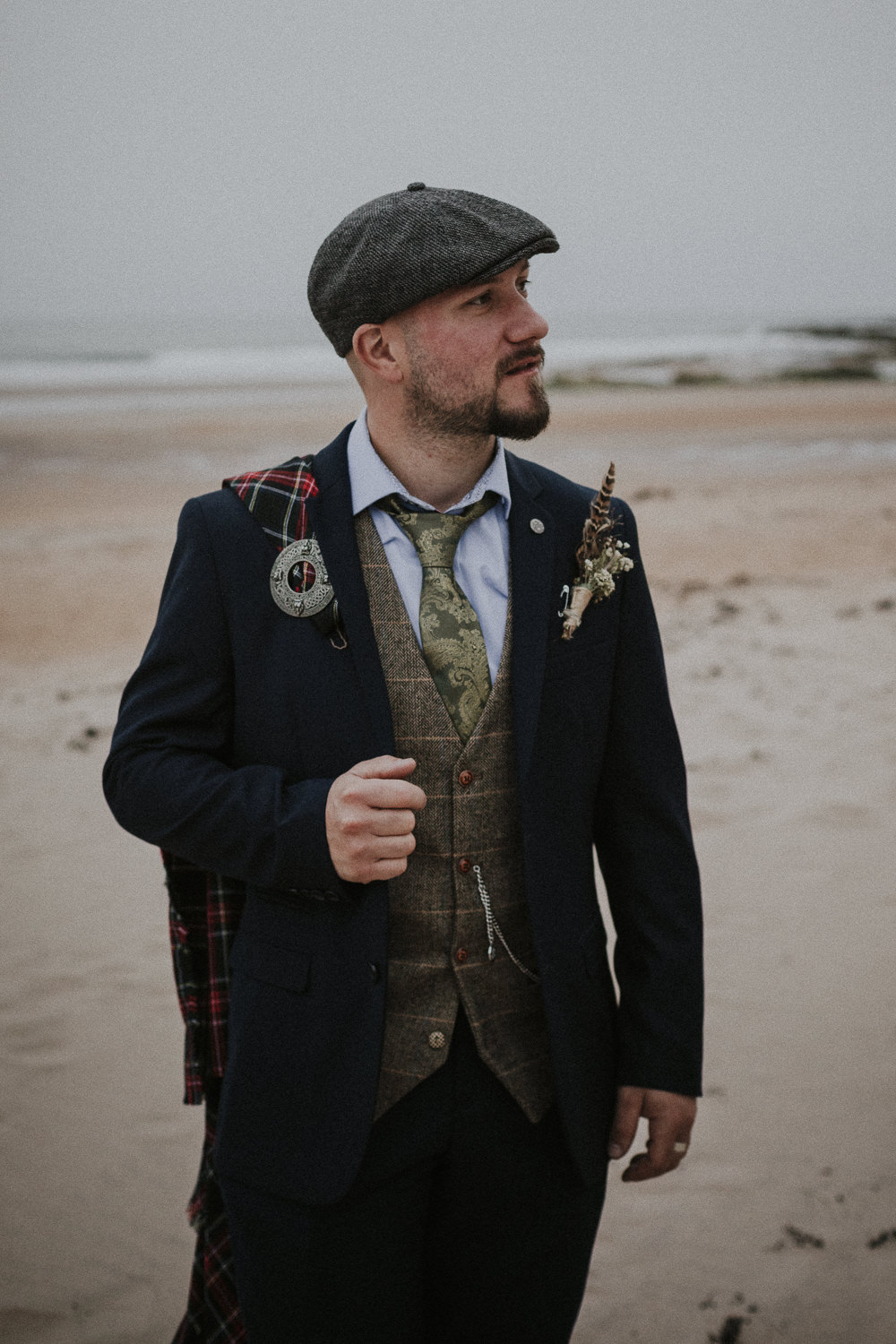 Groom Kilt Flat Cap Dunbar Wedding Bernadeta Kupiec