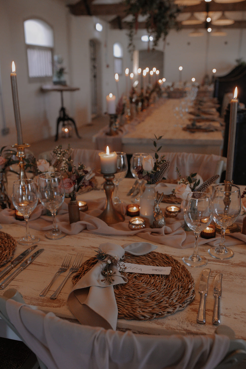 Place Setting Decor Napkin Dusky Pink Taupe Wedding Ideas Helen Rose Photography