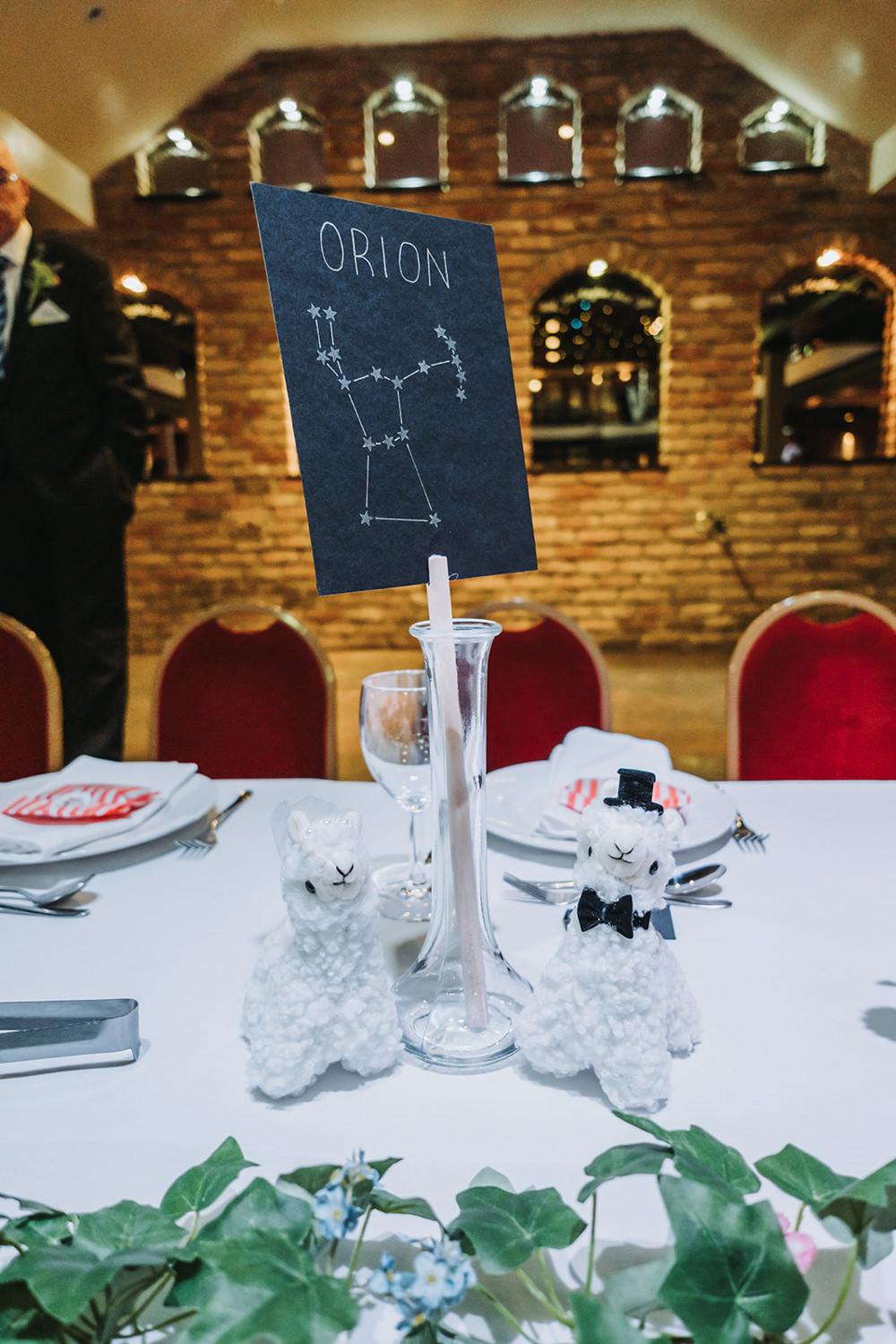 Centrepiece Flowers Constellations Table Names Engine Shed Wedding Nicola Mackrill Photography