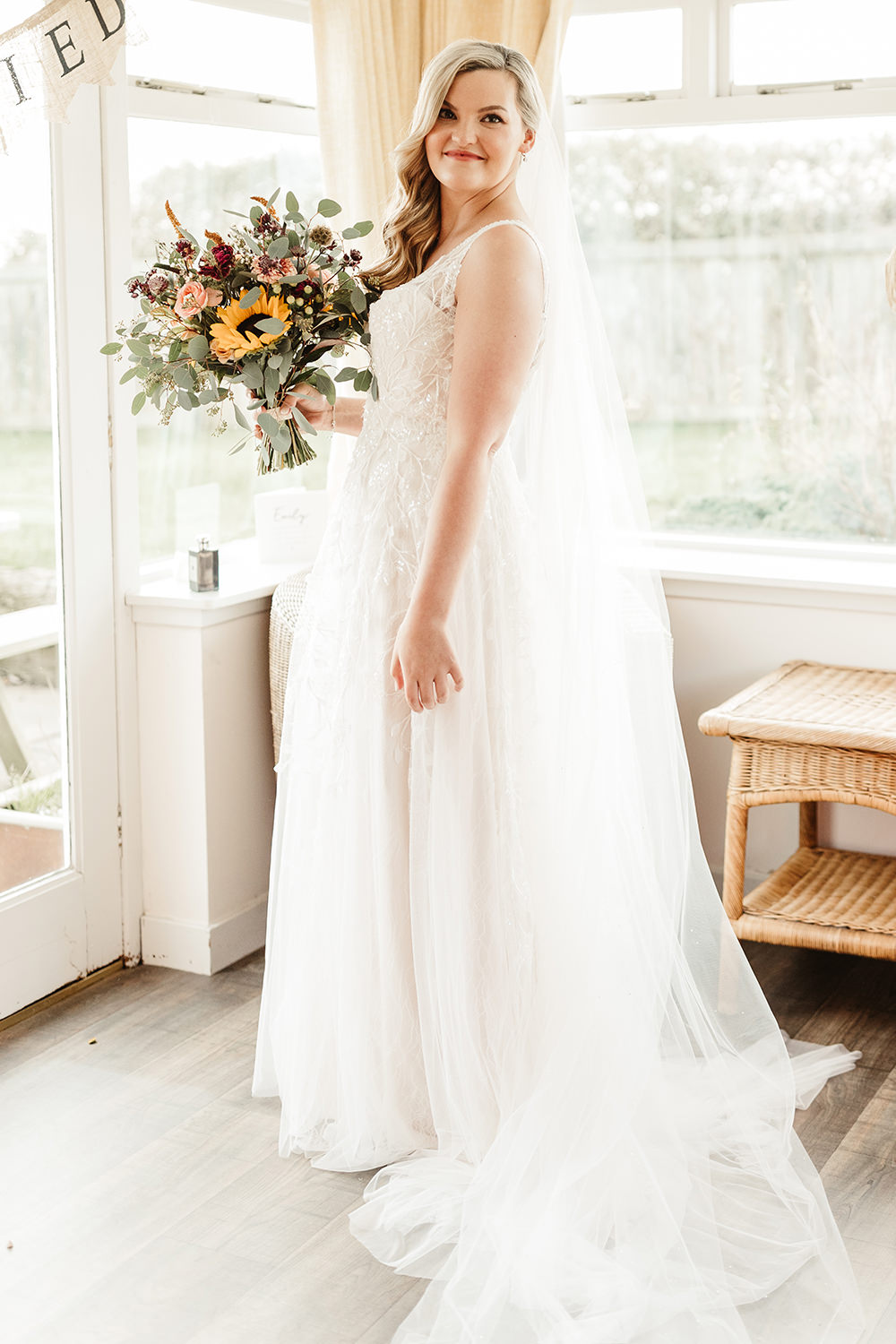 Dress Gown Bride Bridl Long Veile Fife Wedding Emma Lawson Photography