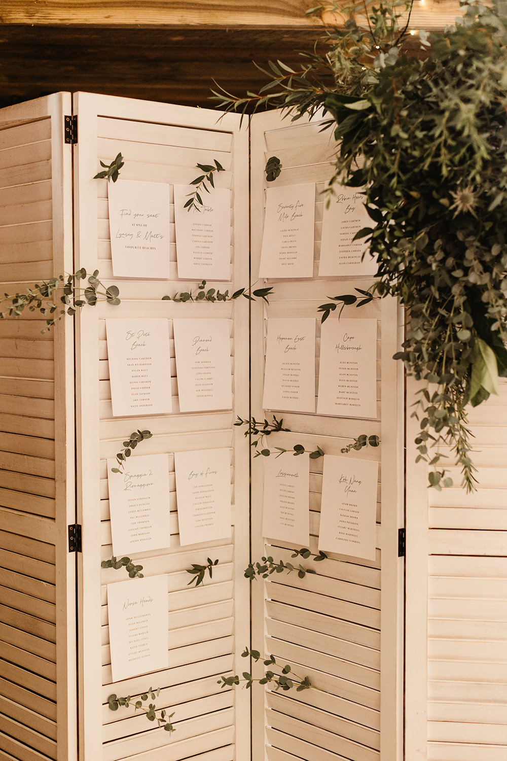 Table Plan Seating Chart Shutters Fife Wedding Emma Lawson Photography