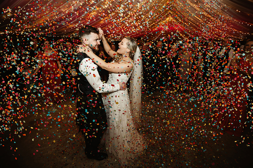 First Dance Confetti Cannon Fife Wedding Emma Lawson Photography
