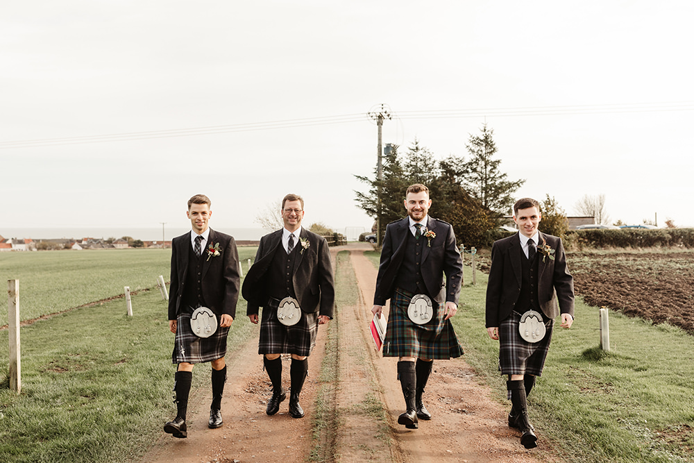 Groom Groomsman Kilts Fife Wedding Emma Lawson Photography