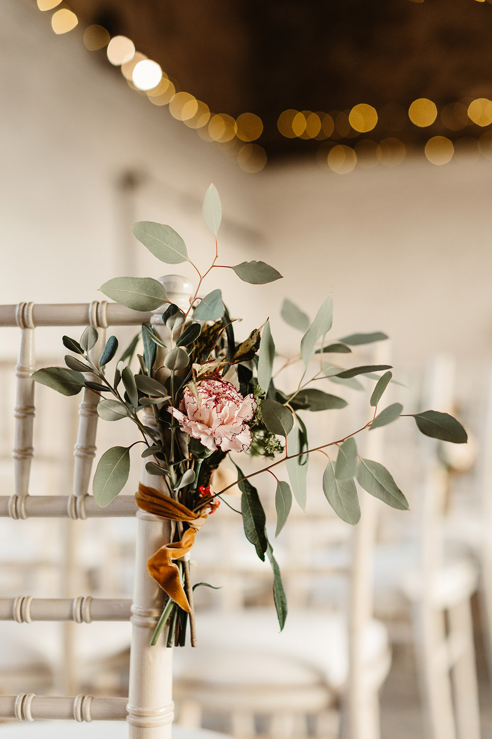 Aisle Chair Flowers Pew End Fife Wedding Emma Lawson Photography