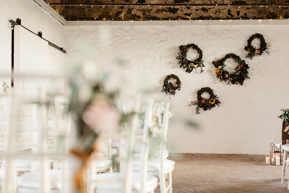 Ceremony Flower Hoops Fife Wedding Emma Lawson Photography