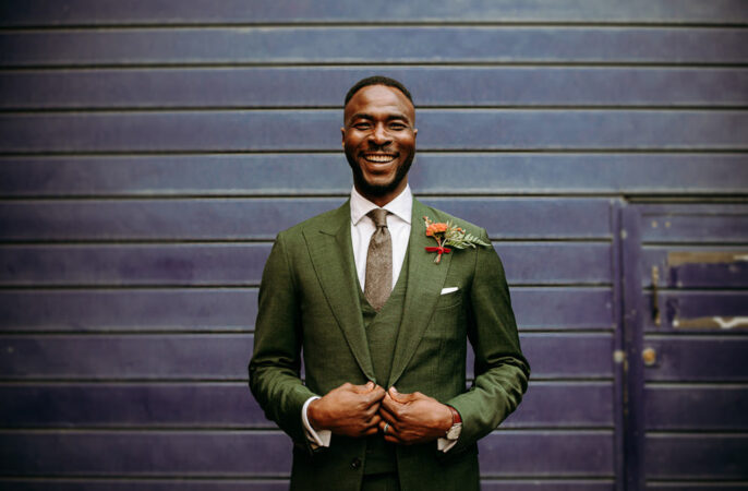 Green Suit Groom Wedding Andrew Brannan Photography