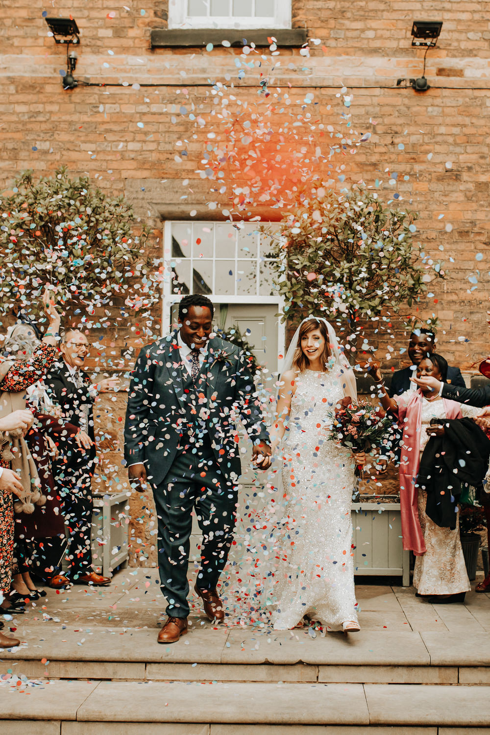 Confetti Throw Industrial Derbyshire Wedding Wyldbee