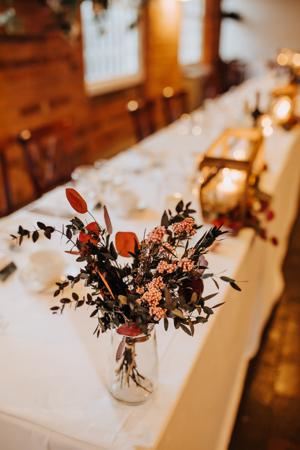 Bottle Flowers Decor Table Industrial Derbyshire Wedding Wyldbee