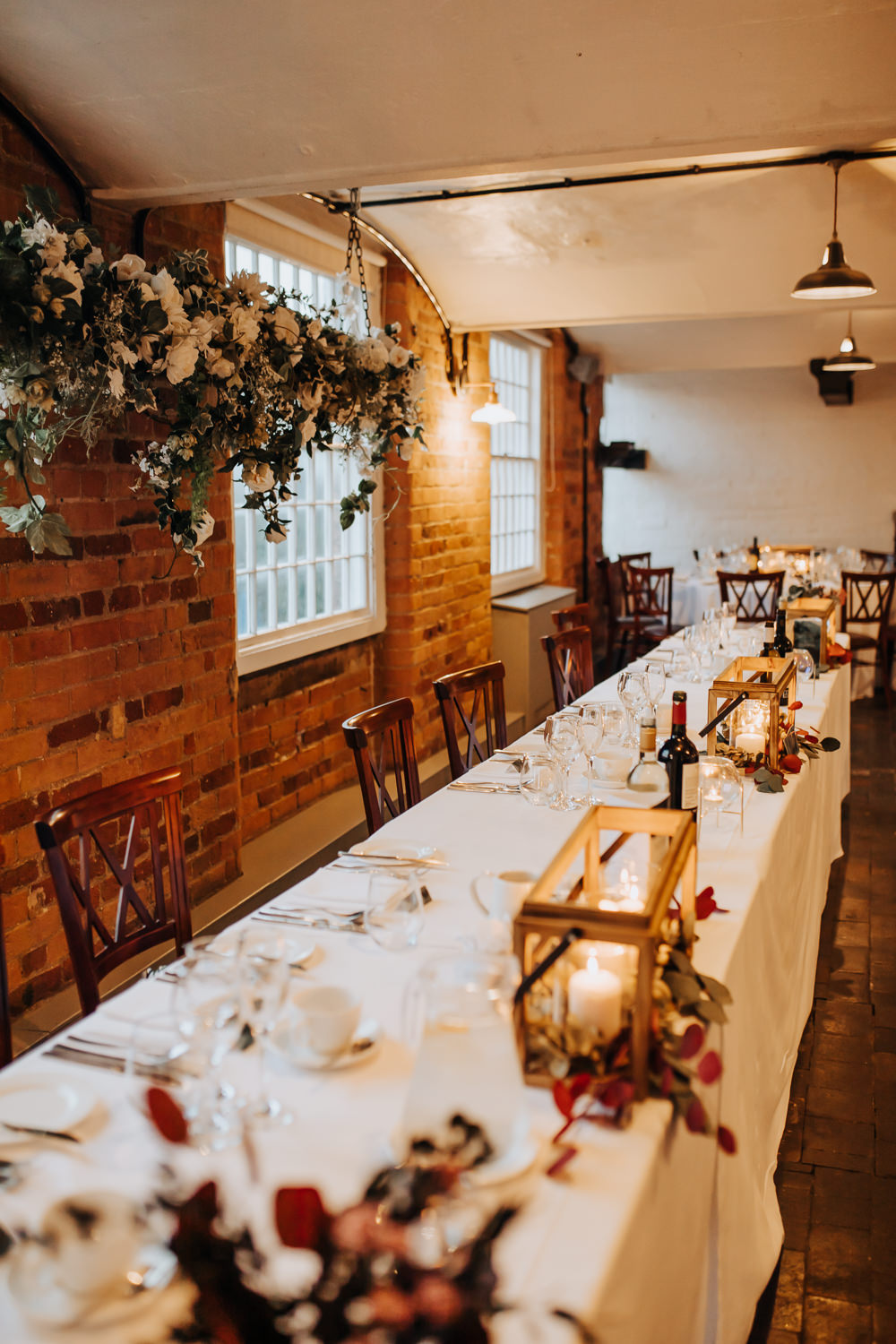 Top Table Decor Candles Flowers Industrial Derbyshire Wedding Wyldbee
