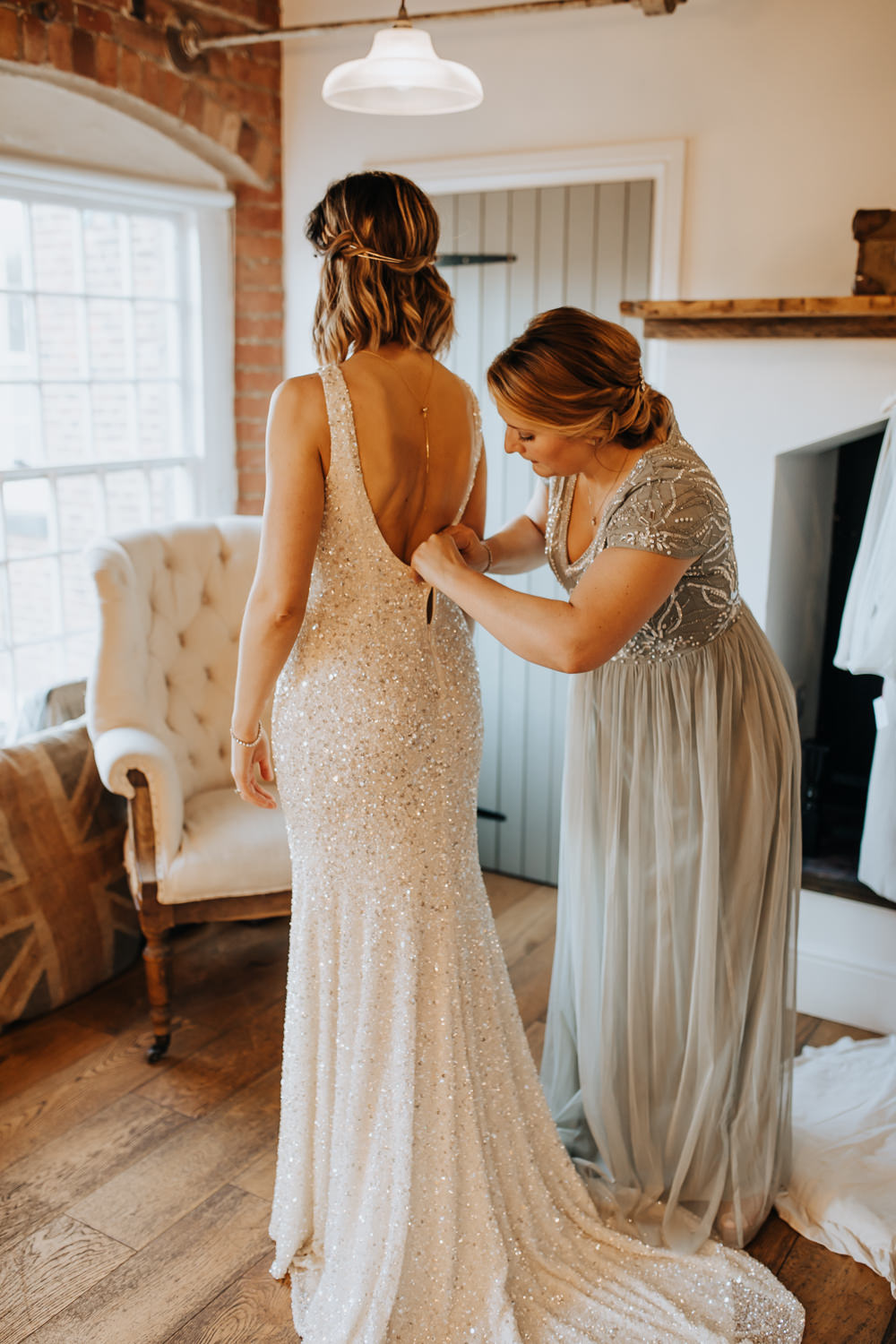 Dress Gown Bride Bridal Sequin Beaded Sparkle Industrial Derbyshire Wedding Wyldbee