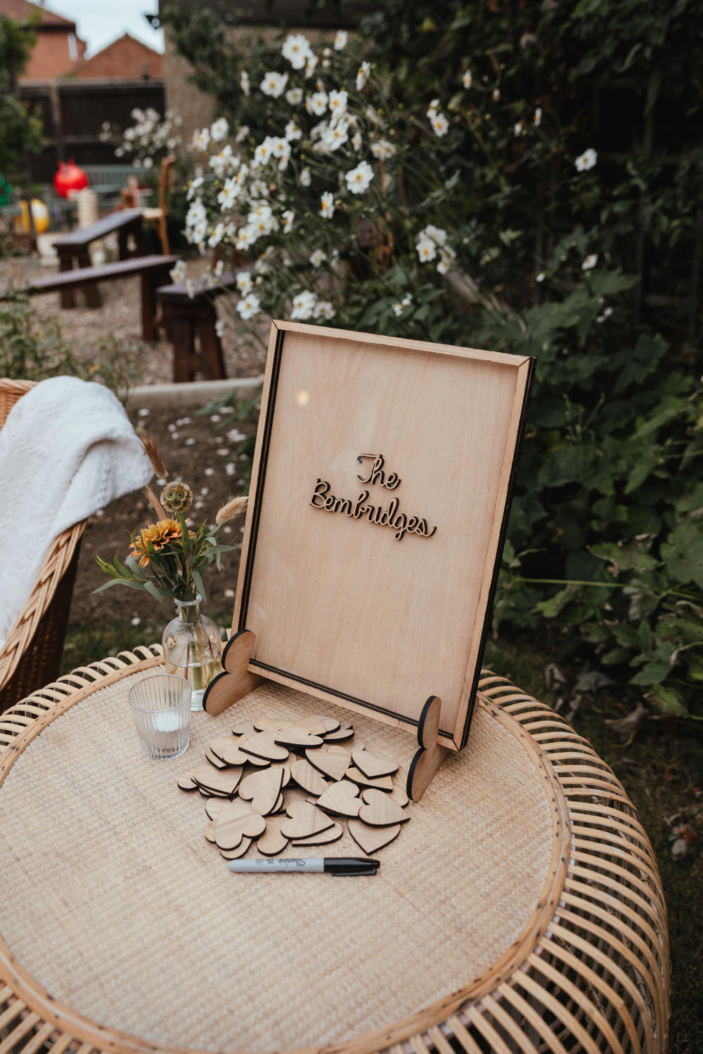 Guest Book Heart Wooden Intimate Garden Wedding Victoria Baker Weddings