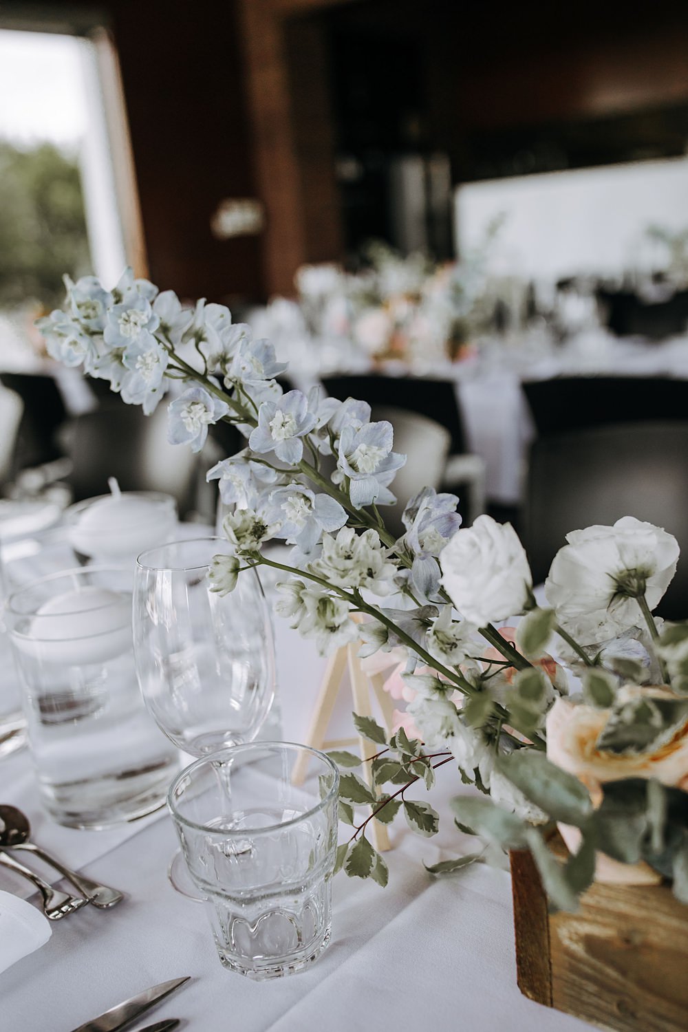 White Flowers Centrepiece Decor Kooroomba Lavender Farm Wedding Jessica Turich Photography