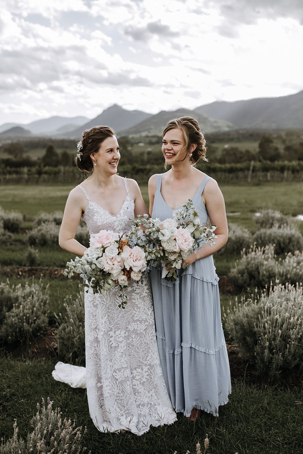 Pale Blue Bridesmaid Dress Kooroomba Lavender Farm Wedding Jessica Turich Photography