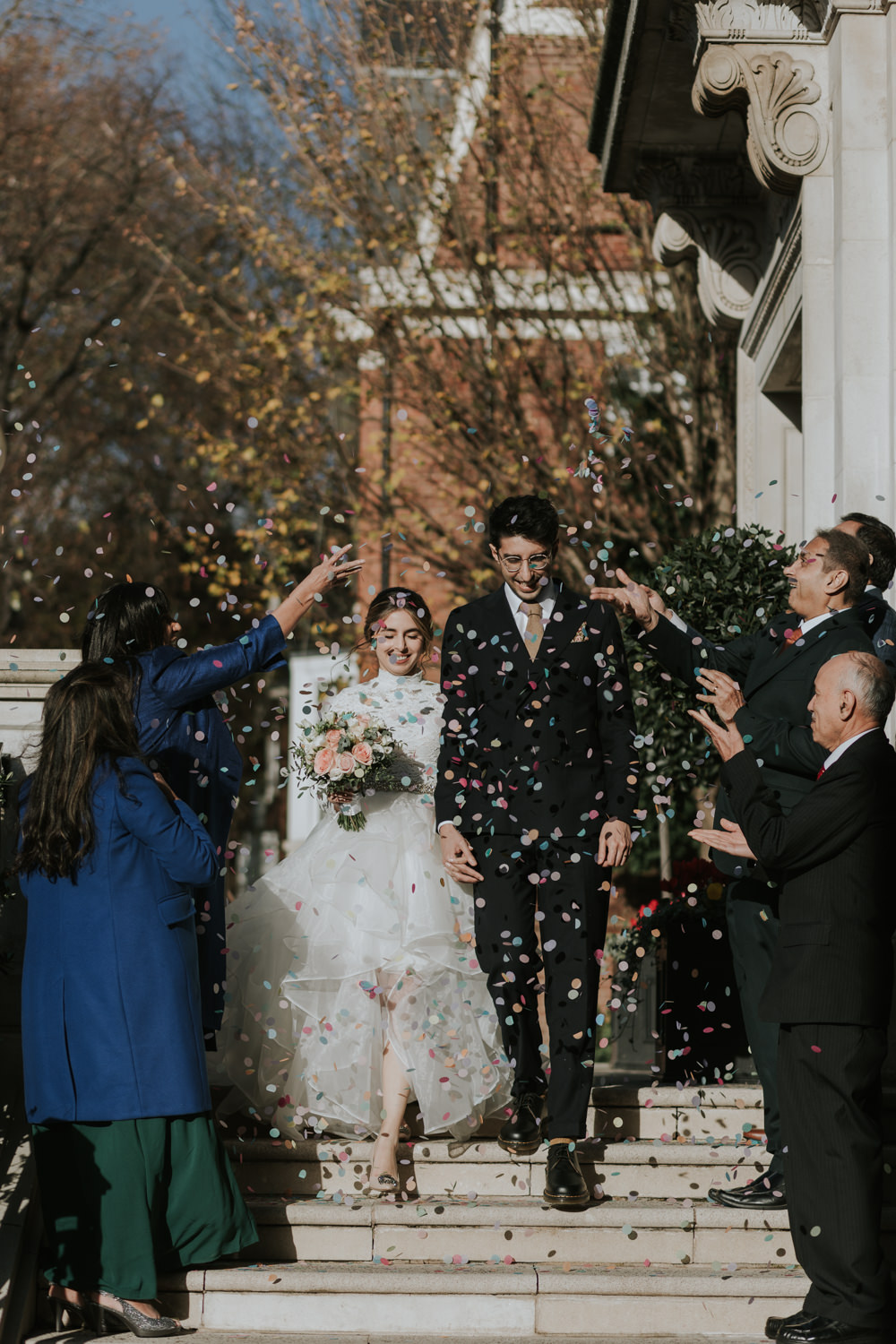 Confetti Throw London Civil Ceremony Wedding Grace Pham Photography