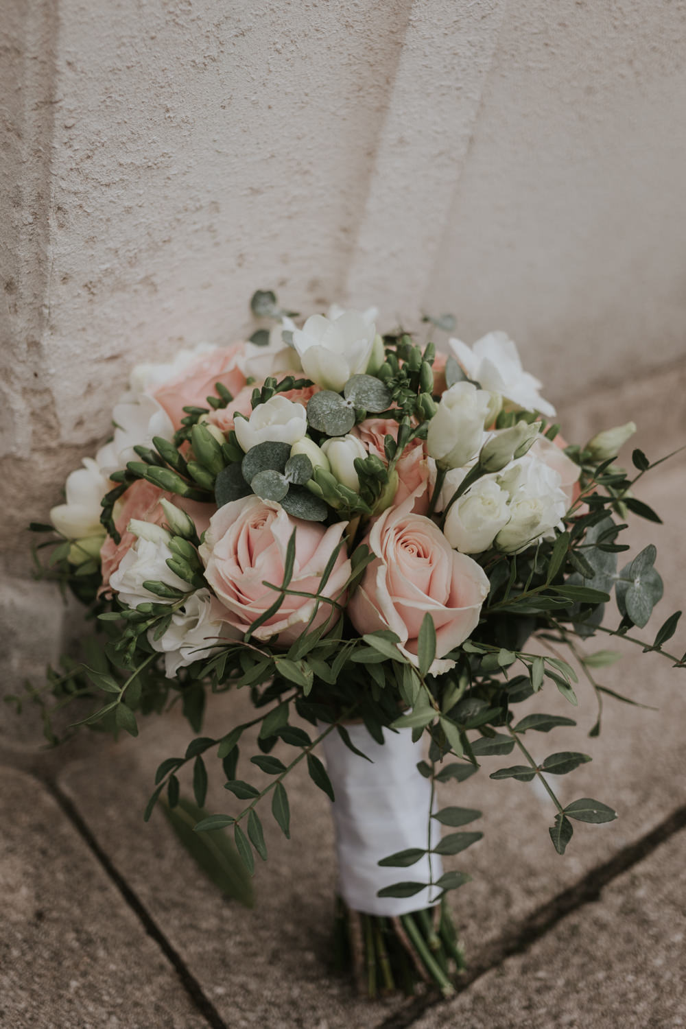 Bouquet Flowers Bride Bridal Rose Pink White London Civil Ceremony Wedding Grace Pham Photography