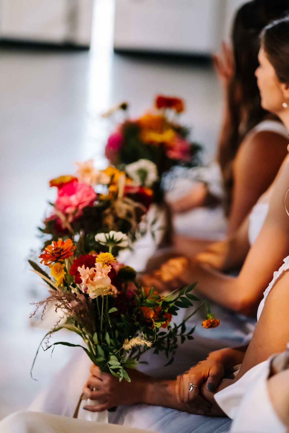 Bridesmaids Bouquet Flowers Colourful London Warehouse Wedding Kristian Leven Photography