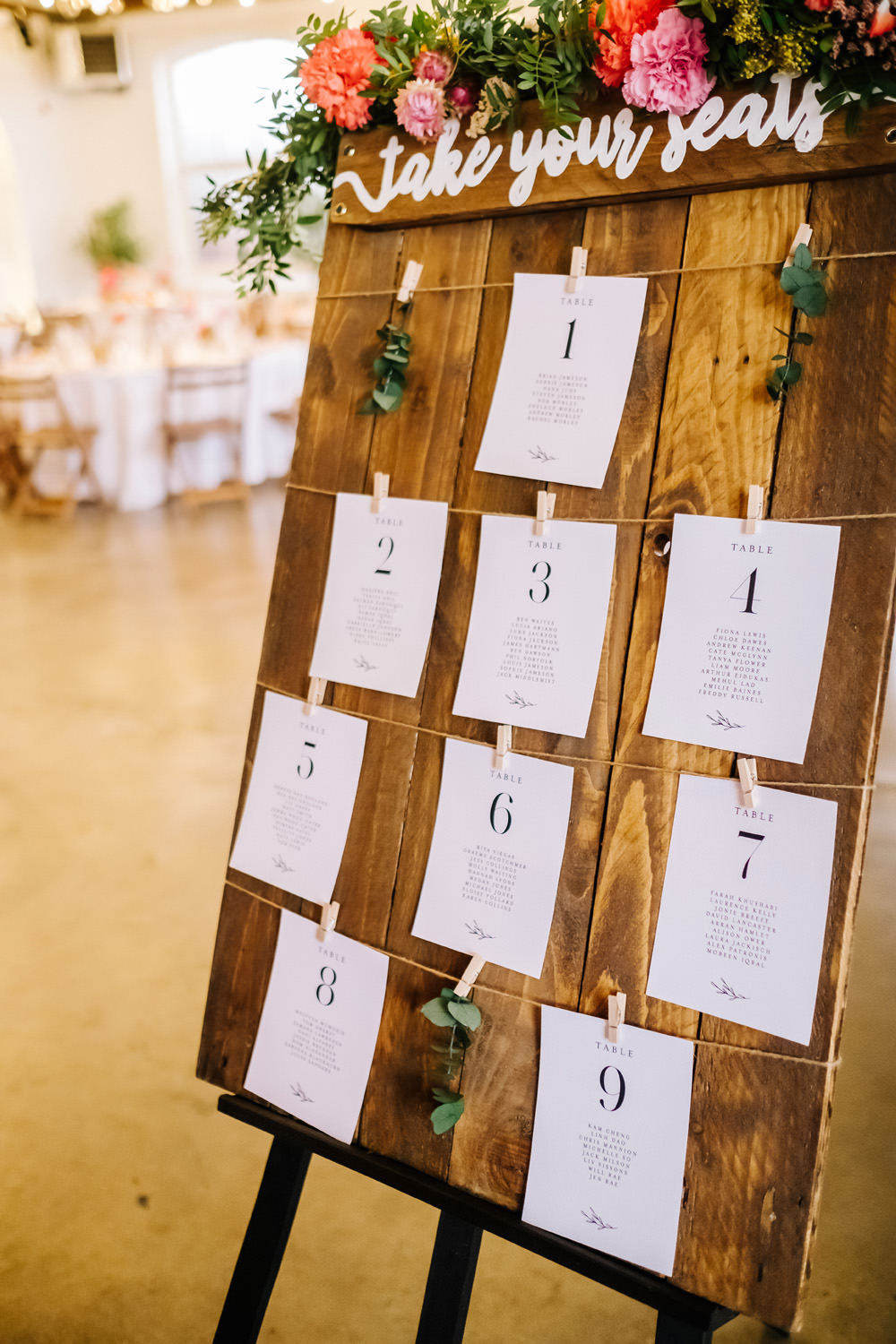 Wooden Rustic Seating Chart Table Plan London Warehouse Wedding Kristian Leven Photography
