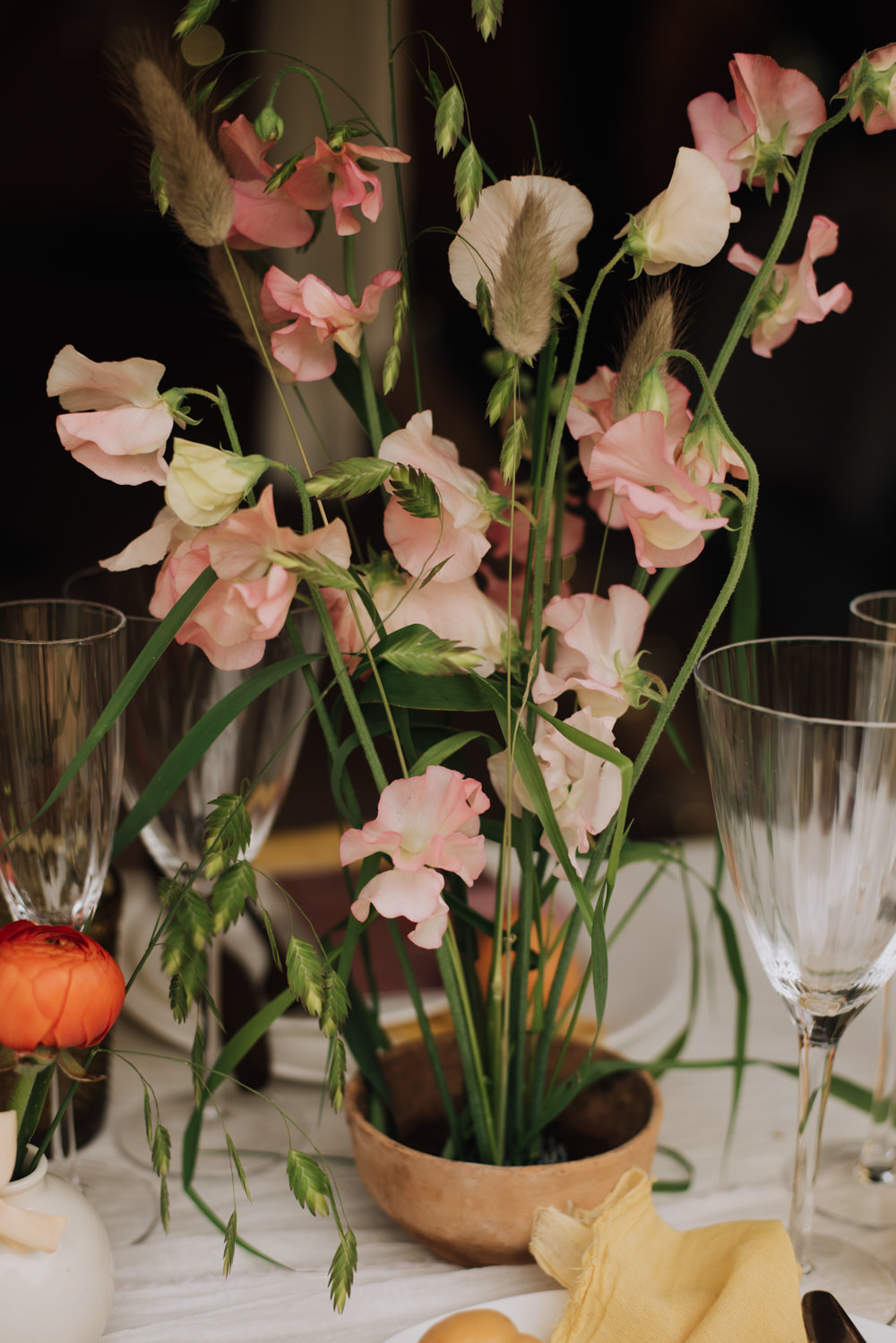Potted Plant Flowers Decor Sweet Peas Meadows Norfolk Megan Duffield Photography