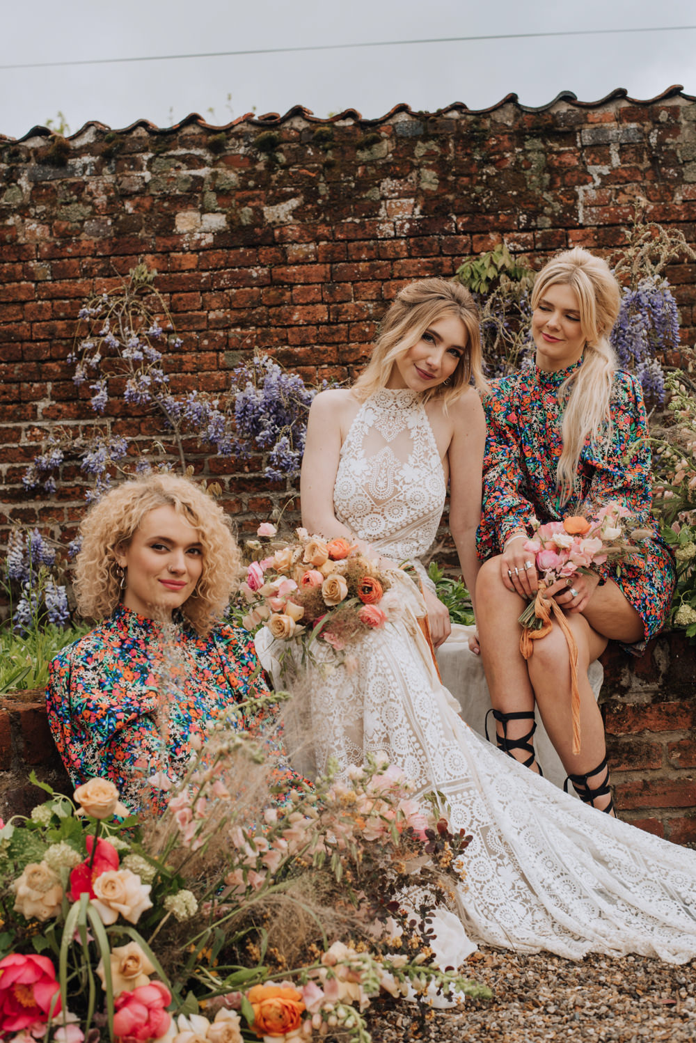 Floral Bridesmaids Dress Dresses Meadows Norfolk Megan Duffield Photography